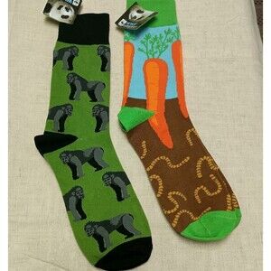 WWF Adoption Socks World Wildlife Federation Carrot & Gorilla NWT Set Of 2